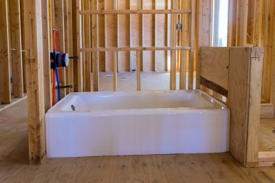 Close-up of Bathtub Installation